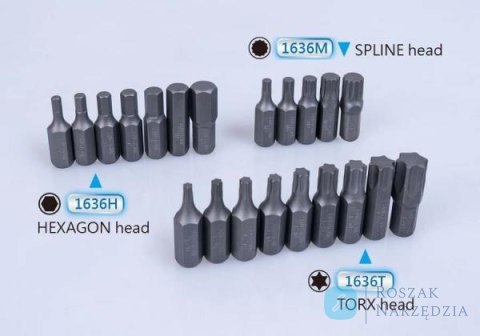 ZESTAW BITÓW 10mm 44cz. HEX 4 - 12mm, TORX T20 - T60, SPLINE M - M12, KASETA King Tony