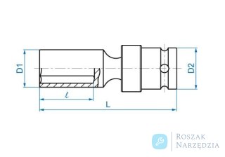 NASADKA DŁUGA UDAROWA Z PRZEGUBEM 1/2" 13mm x 91mm, 6-kąt King Tony