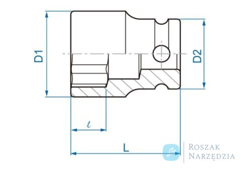 NASADKA UDAROWA 3/8" 7mm x 32mm, 6-kąt King Tony