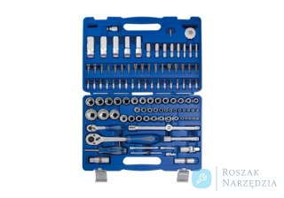 ZESTAW NASADEK 1/4"+ 1/2" 110cz. 4 - 32mm 6-kąt. Z AKCESORIAMI, CHROM+NARZĘDZIA UNIWERSALNE W WALIZCE PLAST. King Tony