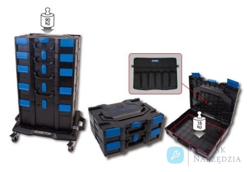 PLATFORMA TRANSPORTOWA DO SKRZYNEK MODUŁOWYCH 87405, 655x490x170mm King Tony