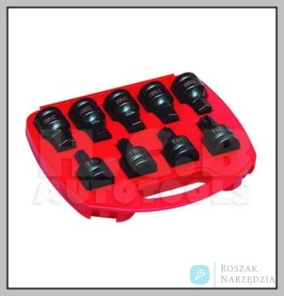 ZESTAW NASADEK 3/4 UDAROWYCH HEX H19 - H24 + TORX T70 - T100. 9 CZ. H.C.B