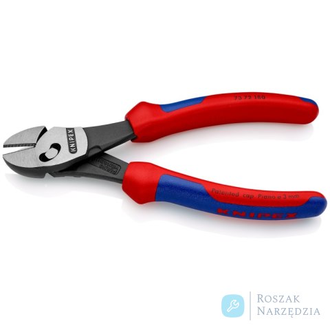 KNIPEX TwinForce® 73 72 180 BK Szczypce tnące boczne o dużej wytrzymałości KNIPEX