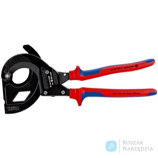 Nożyce do kabli 95 32 315 A (z mechanizmem zapadkowym) Do kabli zbrojonych drutem stalowym (SWA) KNIPEX