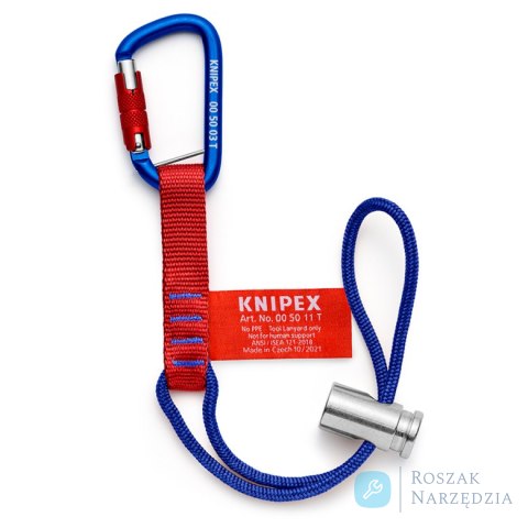 Paski mocujące z karabińczykiem 00 50 13 T BK KNIPEX