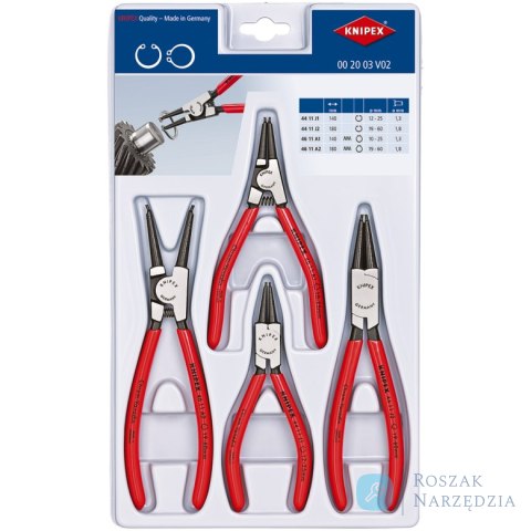 Zestaw szczypiec do pierścieni osadczych 00 20 03 V02 KNIPEX