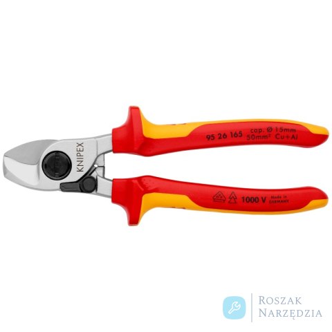 Nożyce do kabli 95 26 165 Ze sprężyną rozwierającą KNIPEX