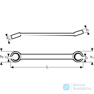 Klucz oczkowy otwarty, dwustronny 1/2" x 9/16" BAHCO