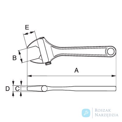 Klucz nastawny 10" z dolną nakrętką 93C BAHCO Klucz nastawny 10" z dolną nakrętką 93C BAHCO