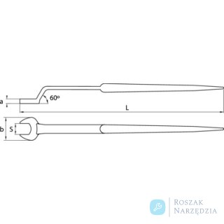 Klucz płaski do rusztowań odgięty 27 mm z fosforanowym wykończeniem BAHCO