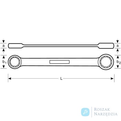 Klucz oczkowy podwójny długi 5/8" x 3/4" BAHCO