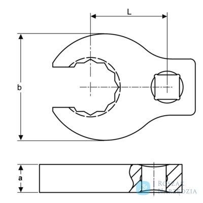 Klucz pazurowy oczkowy półotwarty 3/8" rozmiar 1/2" BAHCO Klucz pazurowy oczkowy półotwarty 3/8" rozmiar 1/2" BAHCO