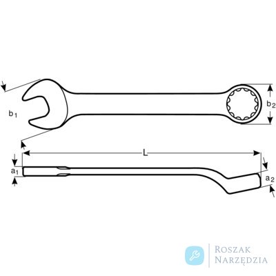 Klucz płasko-oczkowy odsadzony 80 mm BAHCO