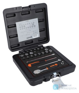 Zestaw nasadek 1/4", 25 sztuk, metalowa skrzynka BAHCO