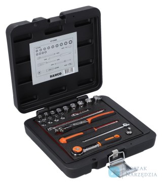 Zestaw nasadek 1/4", 20 elementów, metalowa skrzynka BAHCO