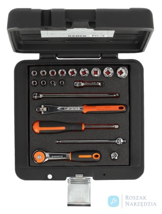 Zestaw nasadek 1/4", 20 elementów, metalowa skrzynka BAHCO