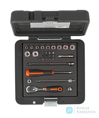 Zestaw nasadek 1/4" z bitami w metalowej kasetce BAHCO
