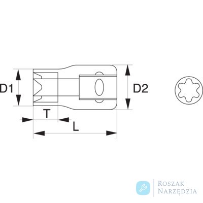 Nasadka 1/2" TORX®. Do śrub zewnętrznych TORX® BAHCO