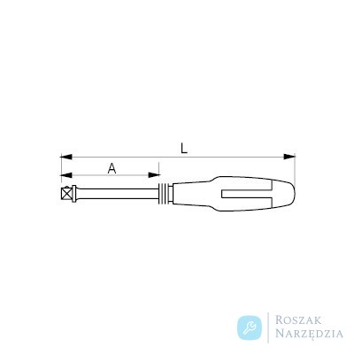Pokrętło wkrętakowe 1/4" z gniazdem kwadratowym na końcu rękojeści BAHCO