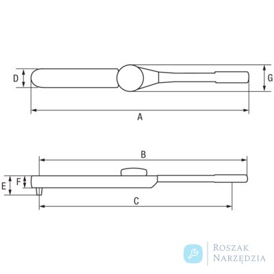 Klucz dynamometryczny zegarowy, zakres momentu 200-1000 Nm, kwadrat 1", długość 1880 mm BAHCO