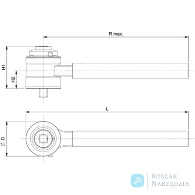 Wzmacniacz momentu 3000 Nm, proste ramię reakcyjne, zwielokrotnienie 15.5:1 BAHCO