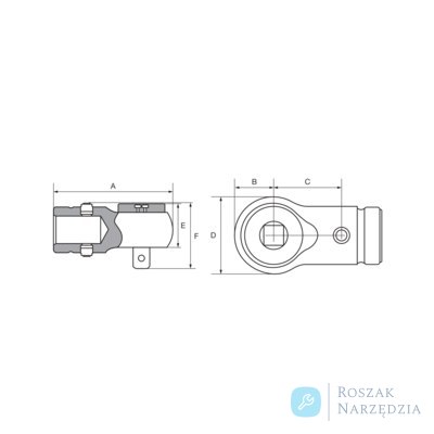 Grzechotka wtykowa z otworem 22 mm z zabierakiem 3/4" BAHCO