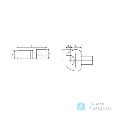 Końcówka wtykowa 14x18 mm płaska 7/8" BAHCO