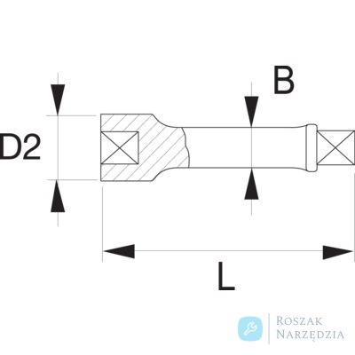 Przedłużka udarowa kwadrat 1.1/2", długość 255 mm BAHCO