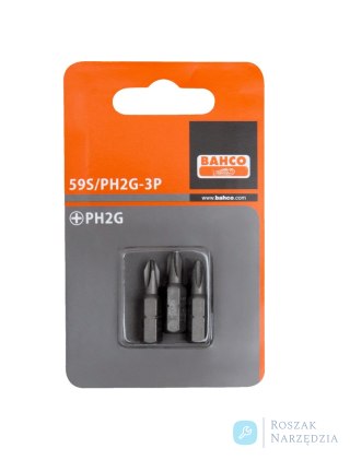 Bit 1/4" PH2Gx25 mm, 3 szt. BAHCO