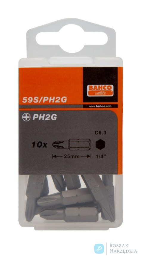 Bit 1/4" PH2Gx25 mm, 3 szt. BAHCO