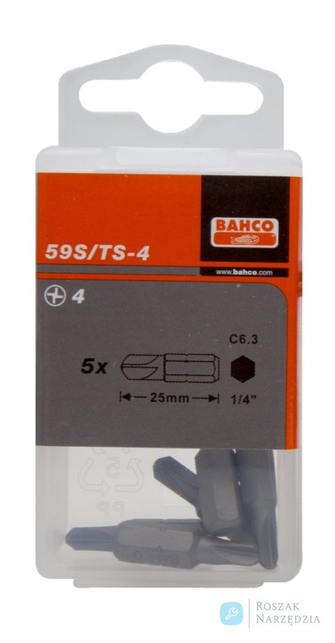 Bit 1/4" do śrub Torq-Set R.0x25 mm, 5 szt. BAHCO