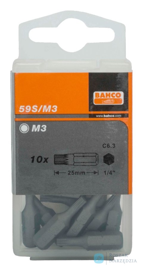 Bit 1/4" do śrub XZN M3x25 mm, 10 szt. BAHCO