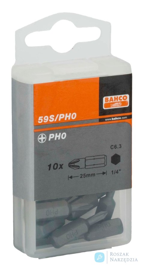 Bit 1/4" PH1x25 mm, 100 szt. BAHCO (100 szt.)