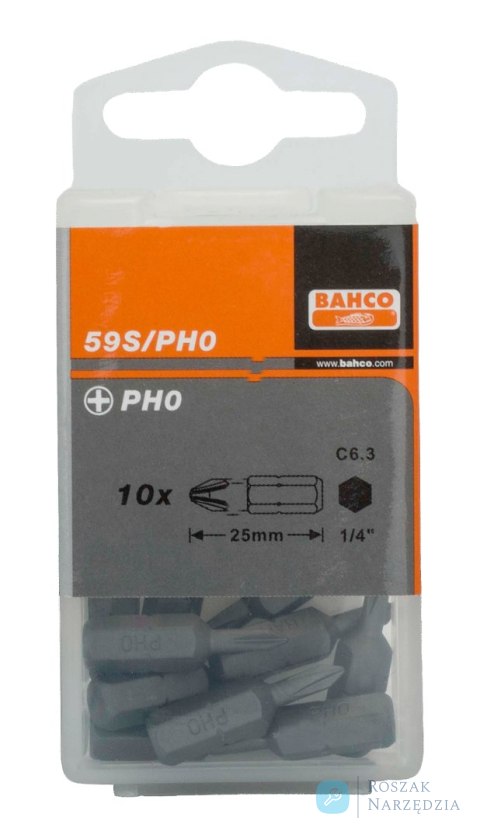 Bit 1/4" PH1x25 mm, 100 szt. BAHCO (100 szt.)