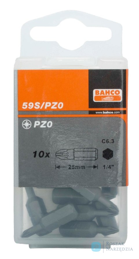 Bit 1/4" PZ3x25 mm, 10 szt. BAHCO