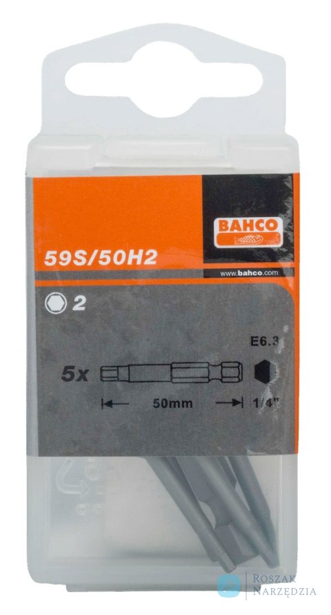 Bit 1/4" do śrub imbusowych 8x50 mm, 2 szt. BAHCO Bit 1/4" do śrub imbusowych 8x50 mm, 2 szt. BAHCO