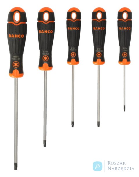 Wkrętaki BahcoFit TORX, zestaw 5 sztuk BAHCO Wkrętaki BahcoFit TORX, zestaw 5 sztuk BAHCO