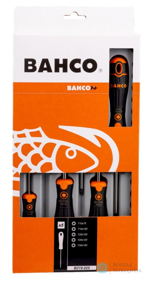 Wkrętaki BahcoFit TORX, zestaw 5 sztuk BAHCO Wkrętaki BahcoFit TORX, zestaw 5 sztuk BAHCO