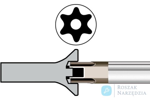 Wkrętak TORX z otworem TR8 75 mm BAHCO