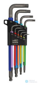 Zestaw kluczy trzpieniowych sześciokątnych kolorowych, zakończonych kulką, długie 1,5 - 10 mm, 9 szt. BAHCO