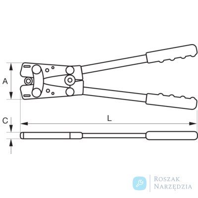 Nożyce do zagniatania złączek nieizolowanych 25-150 mm² BAHCO