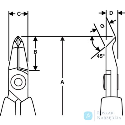 Ucinaki ukośne 45° cięcie 0.2-1.0 mm BAHCO