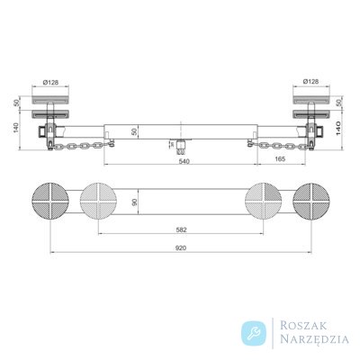 Adapter poprzeczny do podnośników 1 t BH1EU3000/BH11500/BH12000/BH13000/BH13000QA BAHCO