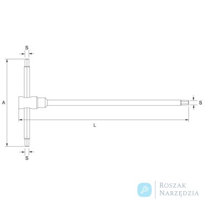 Pokrętło T z końcówką 6-kątną 10 mm BAHCO