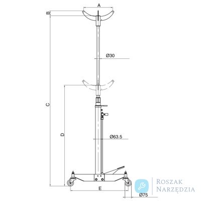 Podnośnik hydrauliczny statywowy 500kg BH5SP500QA BAHCO