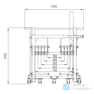 Wózek hydrauliczny do kół udźwig 600 kg zakres średnicy koła 300-1300 mm BAHCO