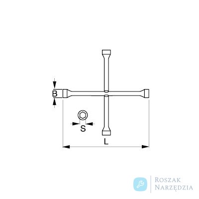 Klucz krzyżakowy do kół nasadki 17/19/22mm, kwadrat 1/2" BAHCO Klucz krzyżakowy do kół nasadki 17/19/22mm, kwadrat 1/2" BAHCO