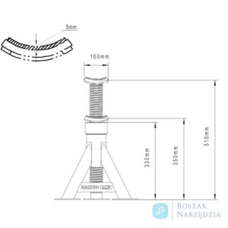 Podpora 12 T, zakres 350-510 mm BAHCO