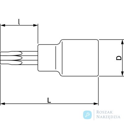 Nasadka trzpieniowa 1/2" do śrub TORX z otworem TR40 BAHCO