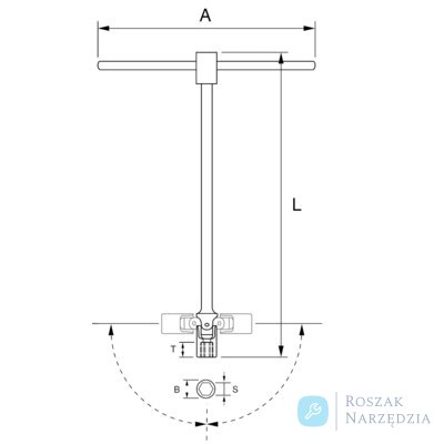 Pokrętło T z nasadką skrętną 13 mm BAHCO
